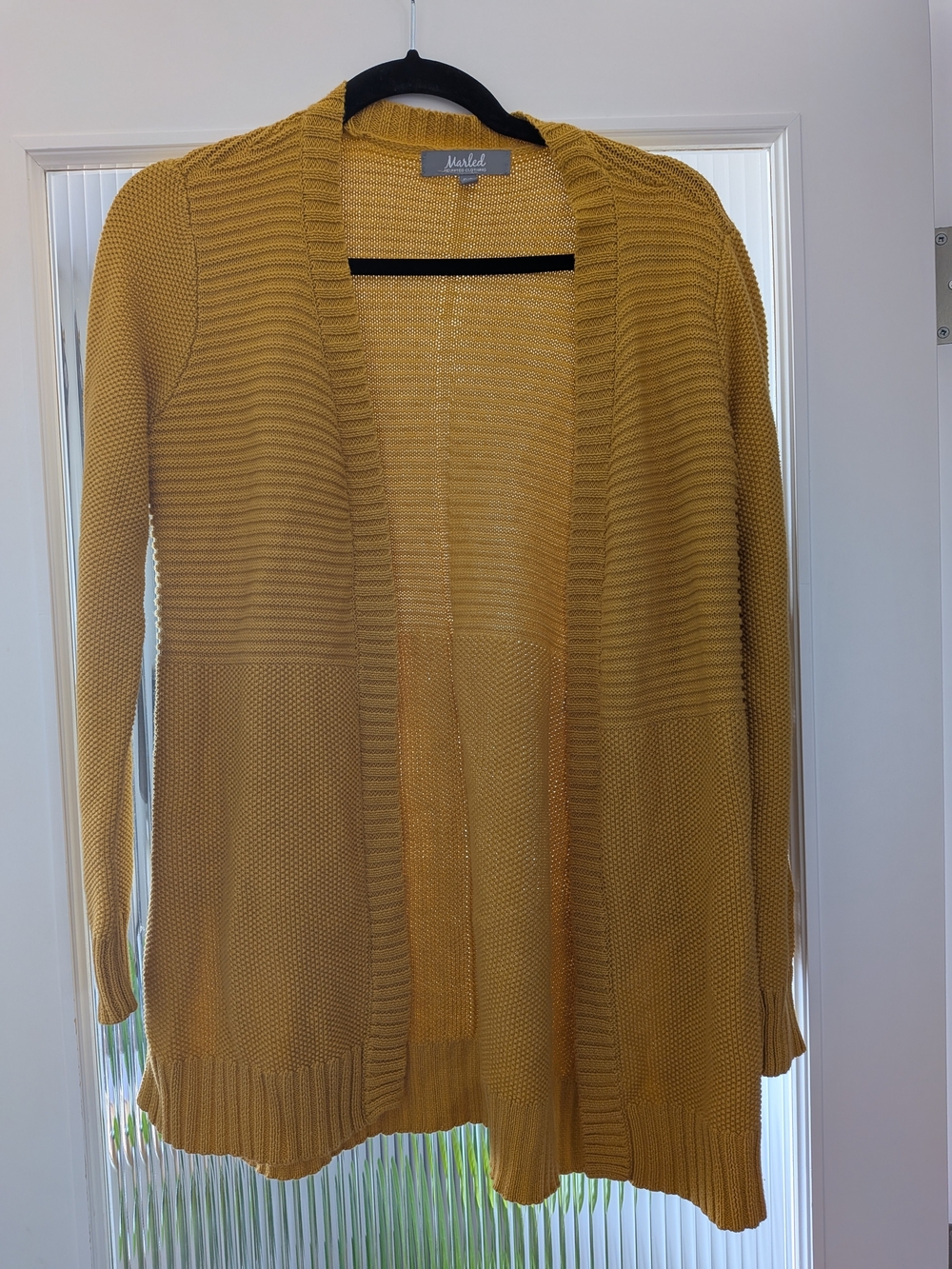 Mustard Open-Front Knit Cardigan by Market & Spruce